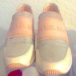 Michael Kors Women's Glitter Sneakers - Pink and Silver